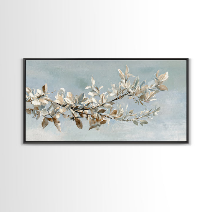 Neutral Botanical Branch Canvas Print, Waiting Room Art, Dog Wall Art, Waiting Room Decor, Fine Art, Calm, Boho Decor, WRA-2x1-71