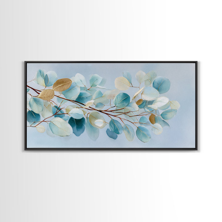Neutral Botanical Branch Framed Canvas Print, Waiting Room Art, Fine Art, Waiting Room Decor, Oil Painting, Calm, WRA-2x1-95