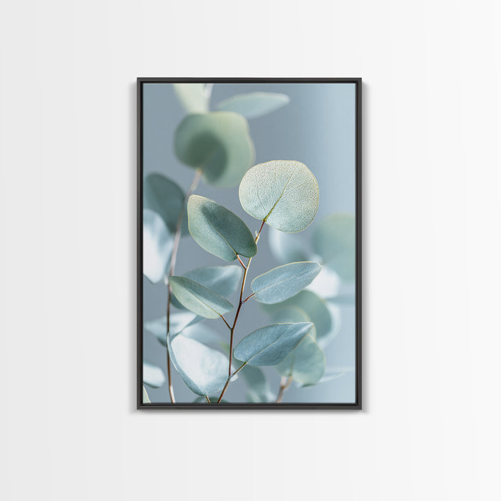 Clean Eucalyptus Leaf Study Framed Canvas Print, Waiting Room Art, Wall Art, Waiting Room Decor, Oil Painting, Calm, WRA-2x3-1