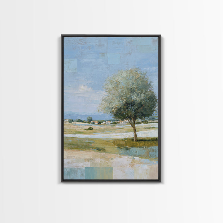 Open Field with Distant Tree Canvas Print, Waiting Room Art, Statement Artwork, Waiting Room Decor, Fine Art, Calm, Wall Decor, WRA-2x3-31