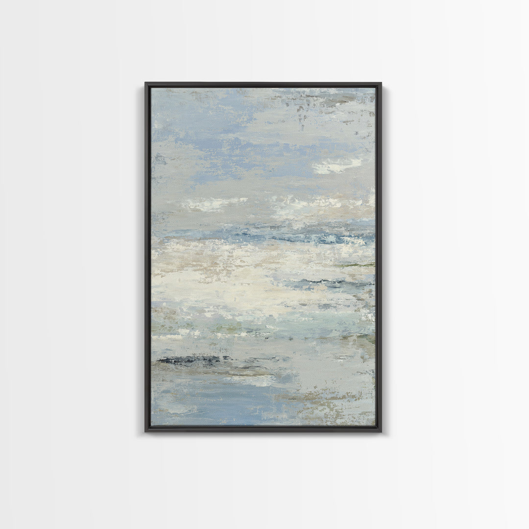 Soft Abstract Waves Framed Canvas Print, Waiting Room Art, Waiting Room Decor, Abstract Art, Calm, Floral Wall Art, WRA-2x3-34