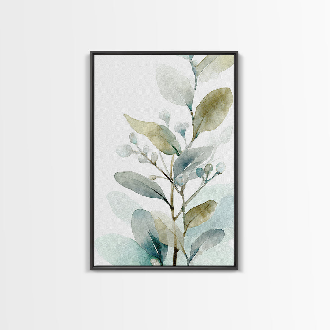 Neutral Botanical Branch Canvas Print, Waiting Room Art, Waiting Room Decor, Watercolor Art, Calm, Office Wall Art, WRA-2x3-35