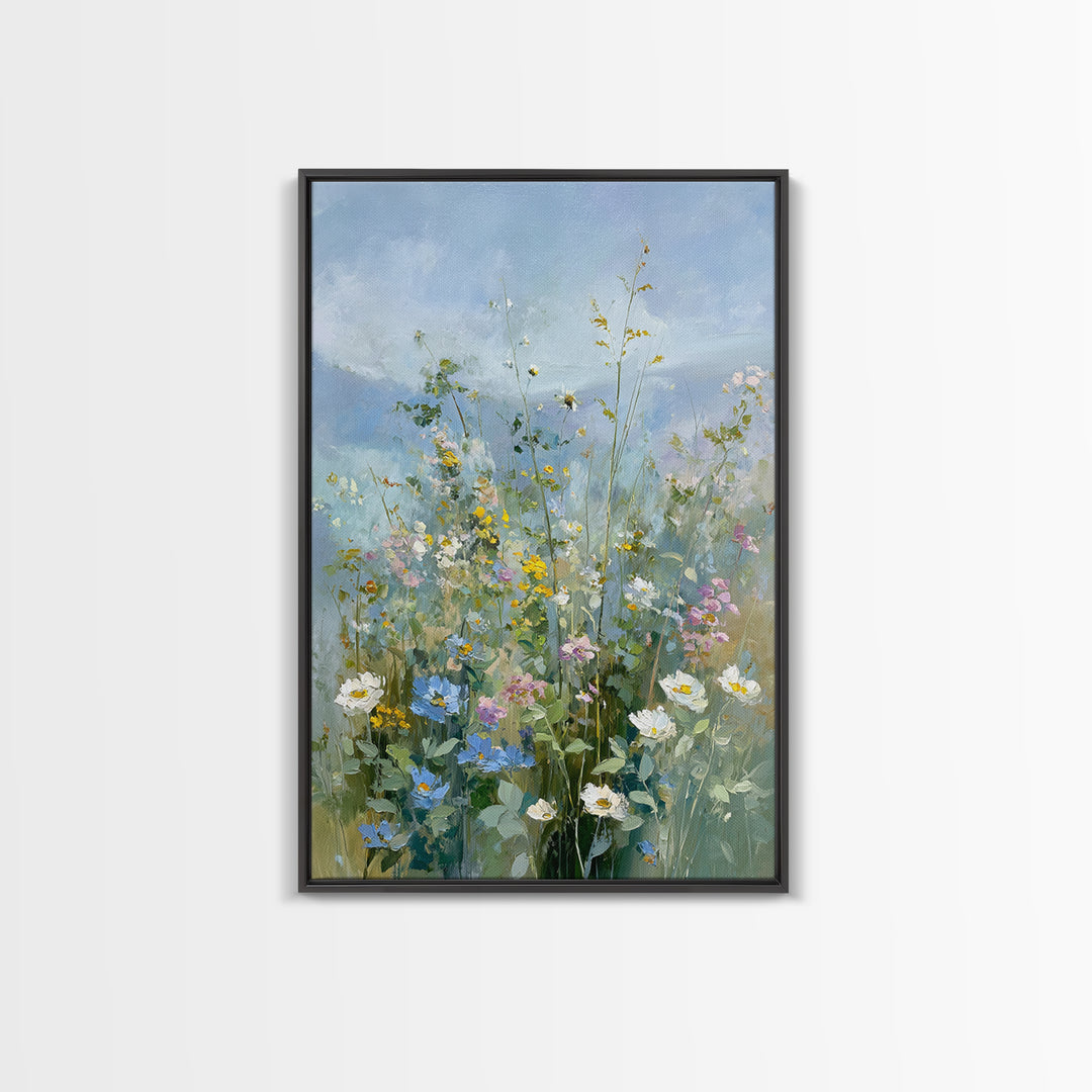 Sunlit Meadow with Wildflowers Canvas Print, Waiting Room Art, Fine Art Print, Waiting Room Decor, Watercolor Art, Calm, WRA-2x3-40