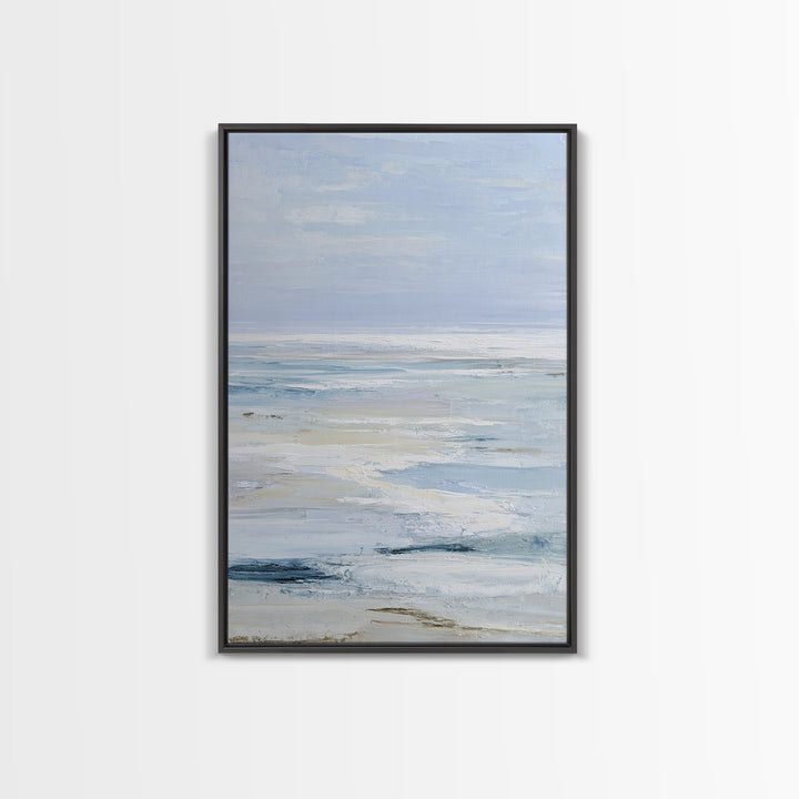 Coastal Horizon with Pale Sand and Water Framed Canvas Print, Waiting Room Art, Printable Wall Art, Waiting Room Decor, Calm, WRA-2x3-41