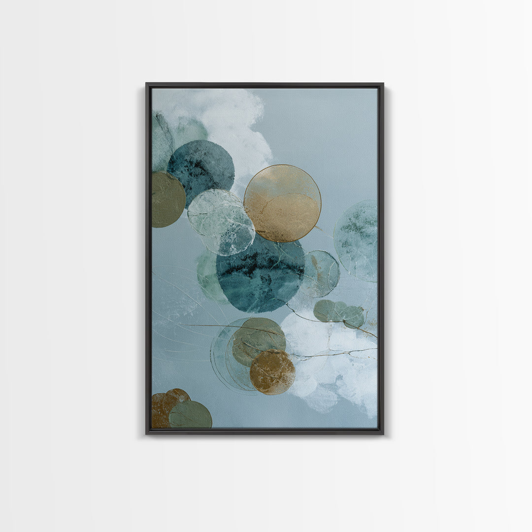 Abstract Circles Suggesting Calm Movement Framed Canvas Print, Waiting Room Art, Room Decor, Waiting Room Decor, Abstract Art, WRA-2x3-42