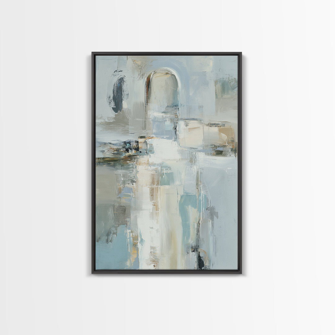 Modern Neutral Arch Abstraction Framed Canvas Print, Waiting Room Art, Abstract Art, Waiting Room Decor, Calm, Landscape, WRA-2x3-53