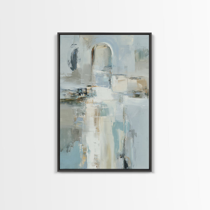 Modern Neutral Arch Abstraction Framed Canvas Print, Waiting Room Art, Abstract Art, Waiting Room Decor, Calm, Landscape, WRA-2x3-53