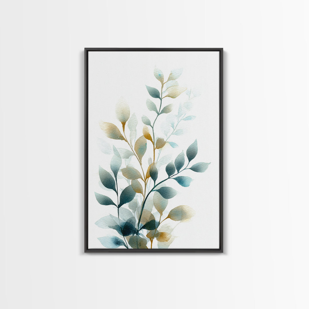 Neutral Botanical Branch Framed Canvas Print, Waiting Room Art, Bauhaus Print, Waiting Room Decor, Calm, Dental Office Decor, WRA-2x3-83