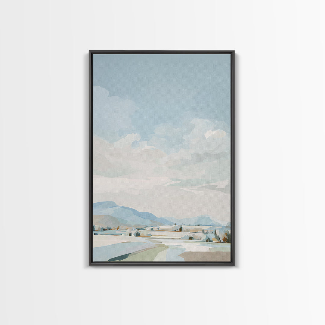 Calming Landscape with Open Sky and Gentle Canvas Print, Waiting Room Art, Art, Waiting Room Decor, Calm, Bauhaus Print, WRA-2x3-9