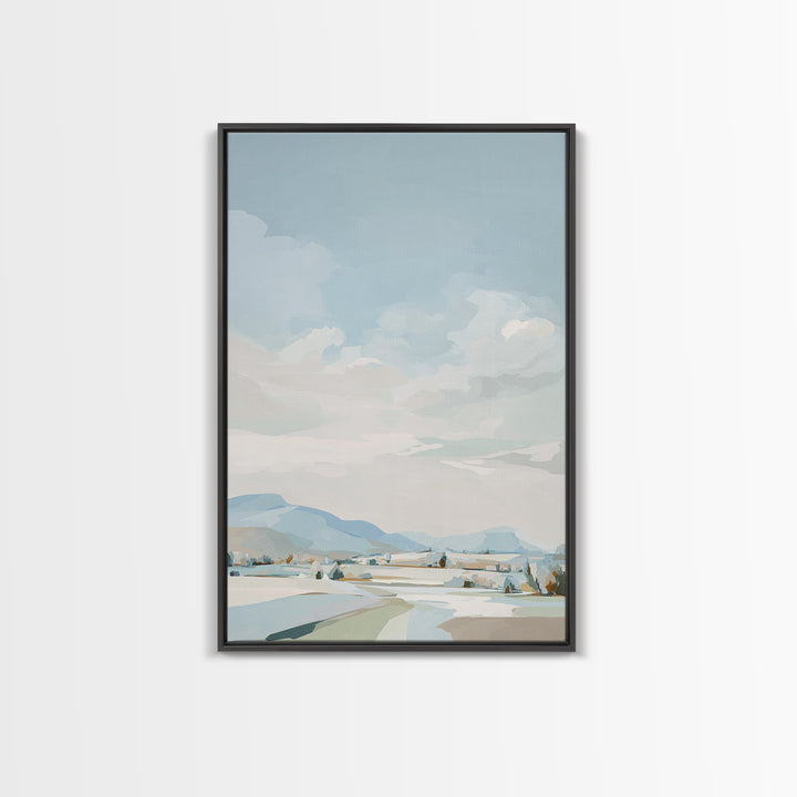 Calming Landscape with Open Sky and Gentle Canvas Print, Waiting Room Art, Art, Waiting Room Decor, Calm, Bauhaus Print, WRA-2x3-9