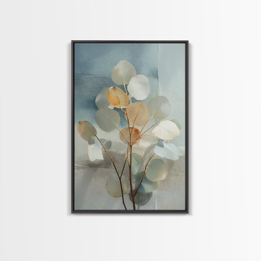 Clean Eucalyptus Leaf Study Framed Canvas Print, Waiting Room Art, Living Room Wall Art, Waiting Room Decor, Watercolor Art, WRA-2x3-97