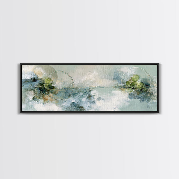 Abstract Circles Suggesting Calm Movement Framed Canvas Print, Waiting Room Art, Office Decor, Waiting Room Decor, Abstract Art, WRA-3x1-2
