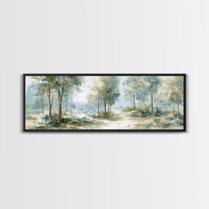 Misty Forest Path Canvas Print, Waiting Room Art, Gallery Decor, Waiting Room Decor, Fine Art, Calm, Contemporary Art, WRA-3x1-3
