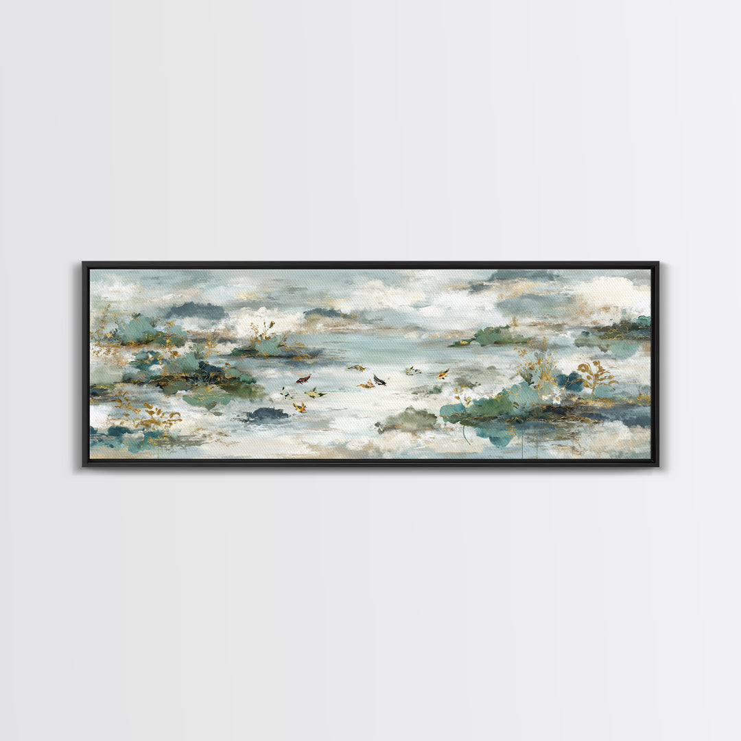 Gentle Koi Fish Canvas Print, Waiting Room Art, Bedroom Decor, Waiting Room Decor, Fine Art, Calm, Abstract, Digital Art Print, WRA-3x1-38