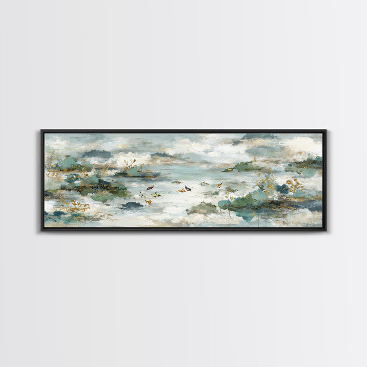 Gentle Koi Fish Canvas Print, Waiting Room Art, Bedroom Decor, Waiting Room Decor, Fine Art, Calm, Abstract, Digital Art Print, WRA-3x1-38
