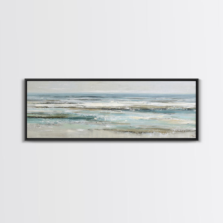 Coastal Horizon with Pale Sand and Water Canvas Print, Waiting Room Art, Landscape, Waiting Room Decor, Fine Art, Calm, WRA-3x1-49