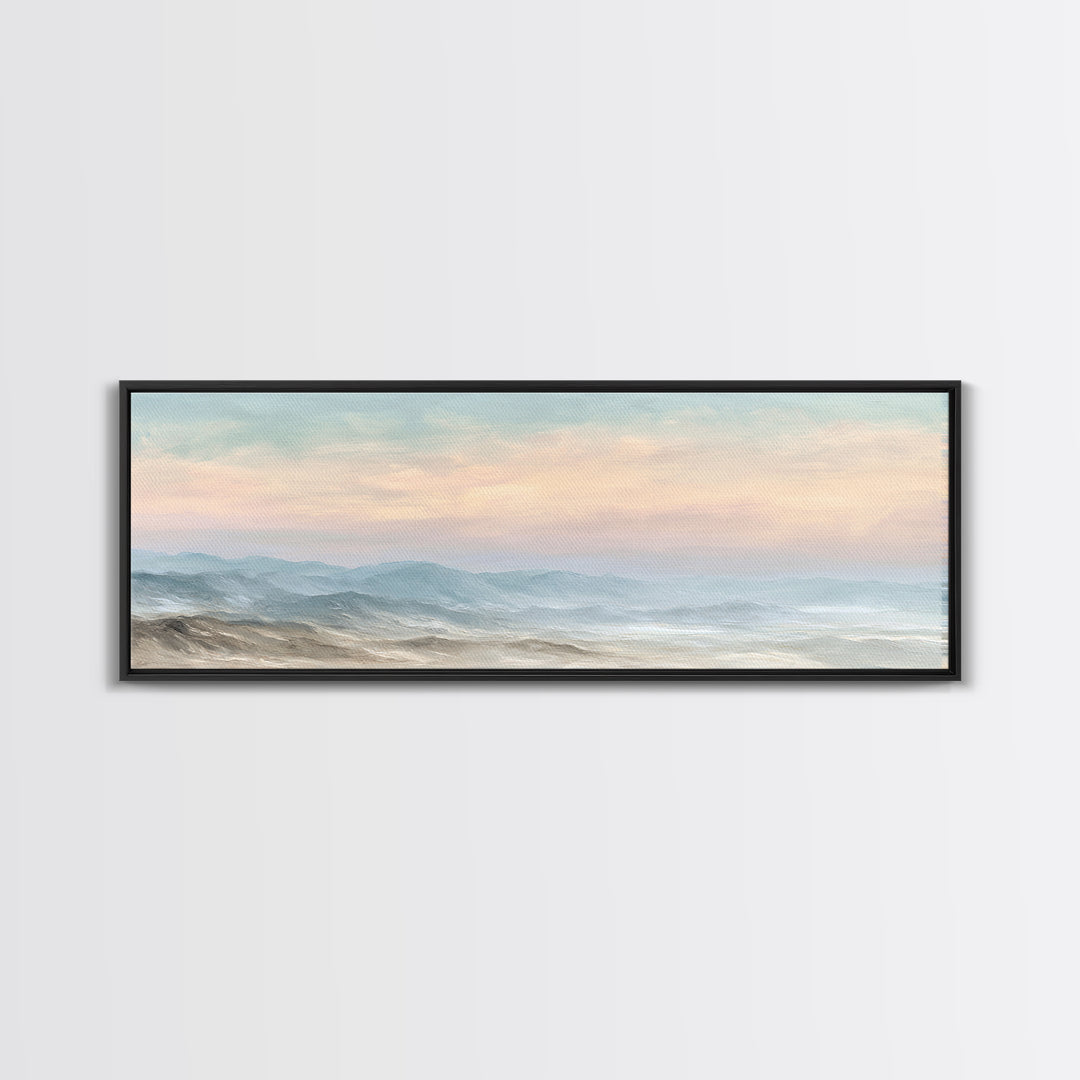 Warm Desert Sunrise Framed Canvas Print, Waiting Room Art, Printable Art, Waiting Room Decor, Watercolor Art, Calm, WRA-3x1-5