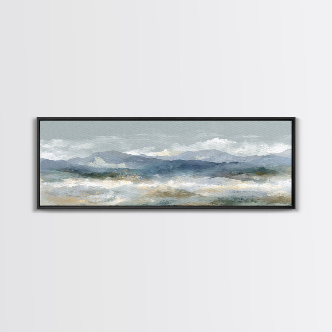 Simple Mountain Layers Canvas Print, Waiting Room Art, Dog Wall Art, Waiting Room Decor, Calm, Boho Decor, Luxury Decor, WRA-3x1-54
