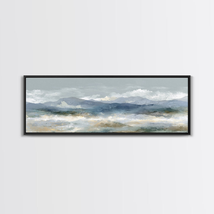 Simple Mountain Layers Canvas Print, Waiting Room Art, Dog Wall Art, Waiting Room Decor, Calm, Boho Decor, Luxury Decor, WRA-3x1-54