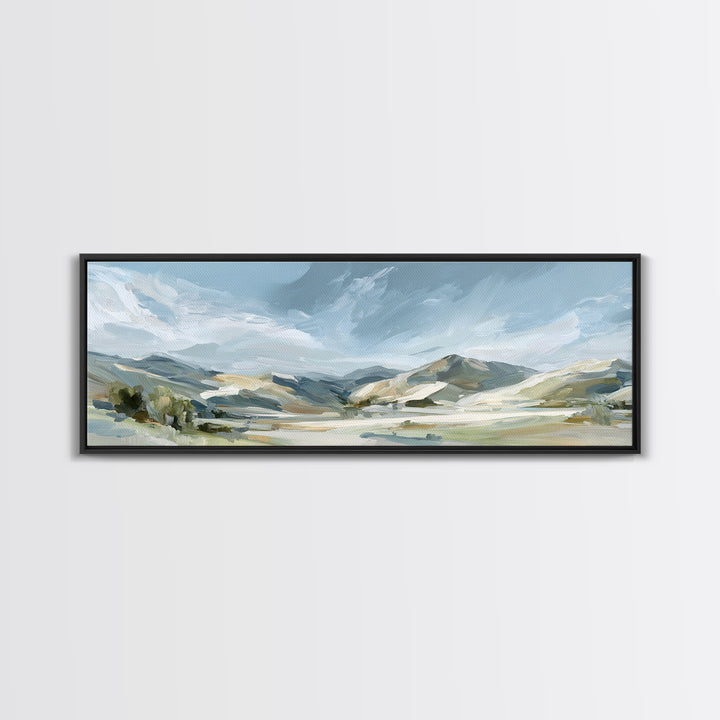 Calming Landscape with Open Sky and Gentle Canvas Print, Waiting Room Art, Dog Wall Art, Waiting Room Decor, Watercolor Art, WRA-3x1-65