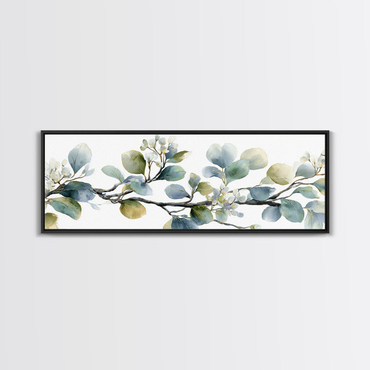 Neutral Botanical Branch Framed Canvas Print, Waiting Room Art, Bedroom Decor, Waiting Room Decor, Fine Art, Calm, Abstract, WRA-3x1-67