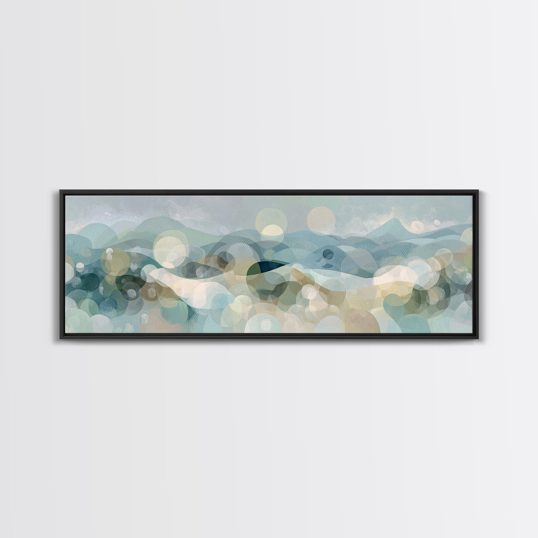 Abstract Circles Suggesting Calm Movement Framed Canvas Print, Waiting Room Art, Office Wall Decor, Waiting Room Decor, Calm, WRA-3x1-74