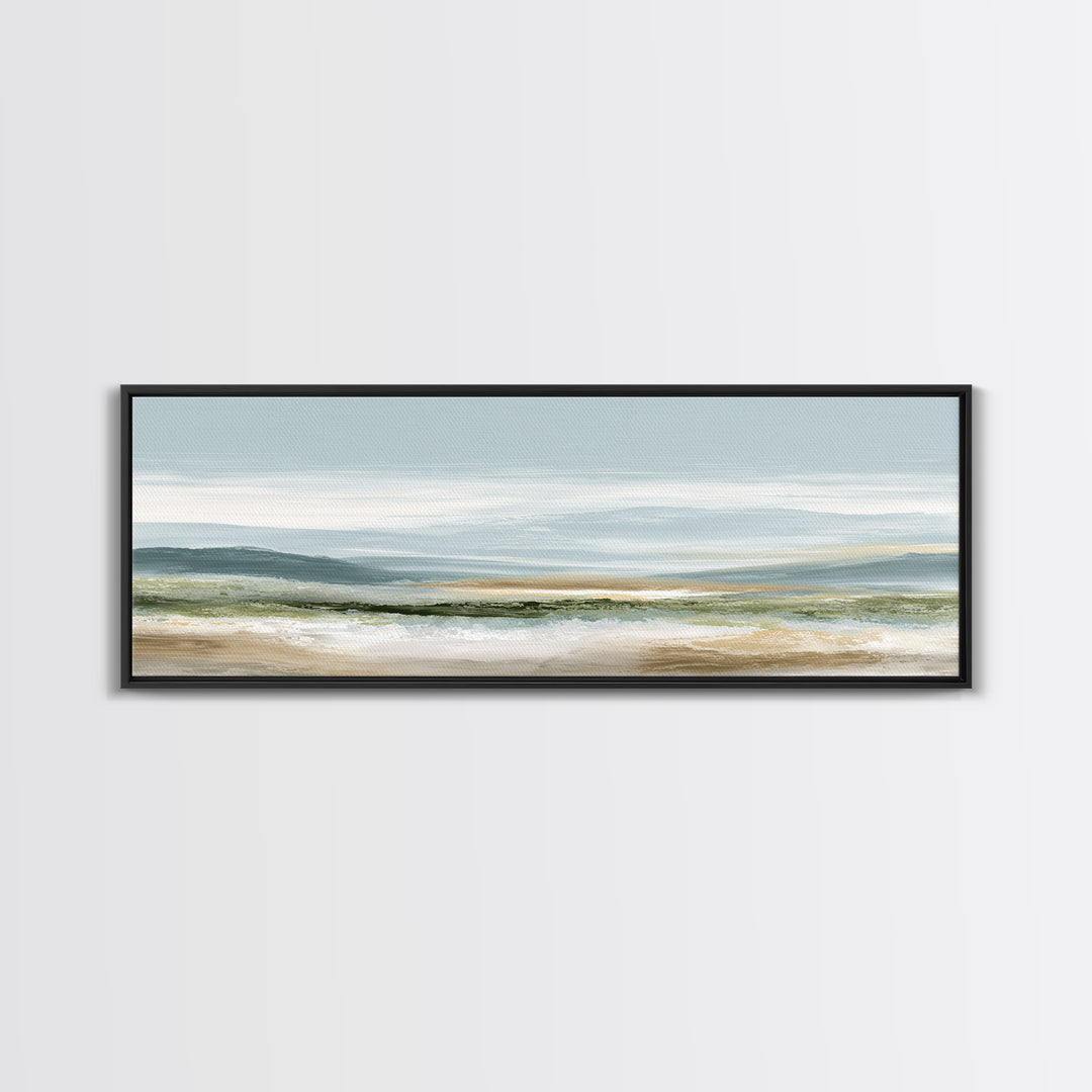 Calming Landscape with Open Sky and Gentle Framed Canvas Print, Waiting Room Art, Fine Art, Waiting Room Decor, Calm, WRA-3x1-89