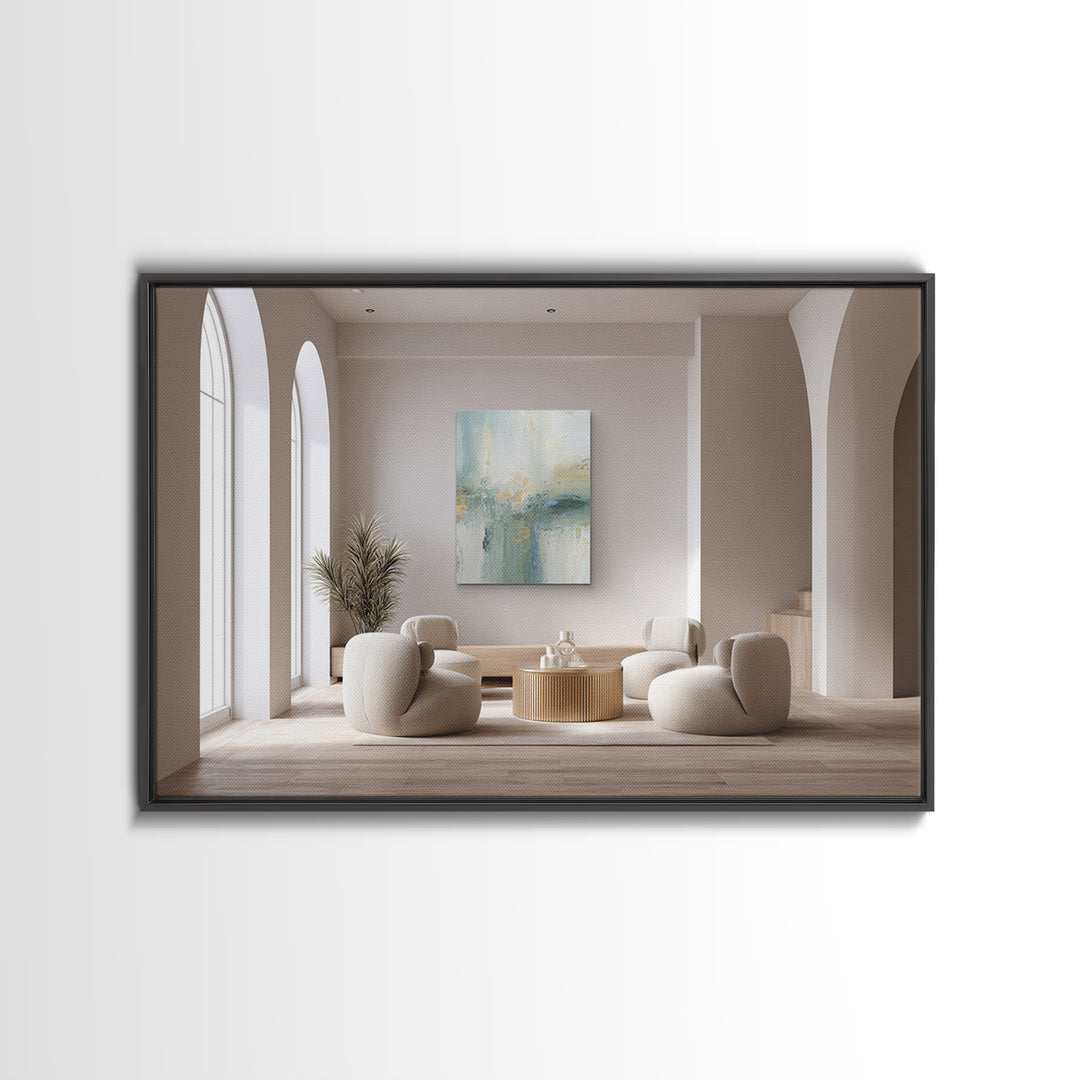 Modern Neutral Arch Abstraction Canvas Print, Waiting Room Art, Floral Wall Art, Waiting Room Decor, Abstract Art, Calm, WRA-3x2-1