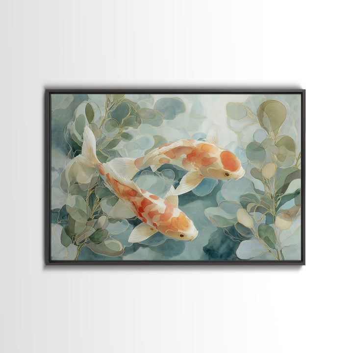 Gentle Koi Fish Canvas Print, Waiting Room Art, Office Wall Art, Waiting Room Decor, Watercolor Art, Calm, Dental Wall Art, WRA-3x2-26