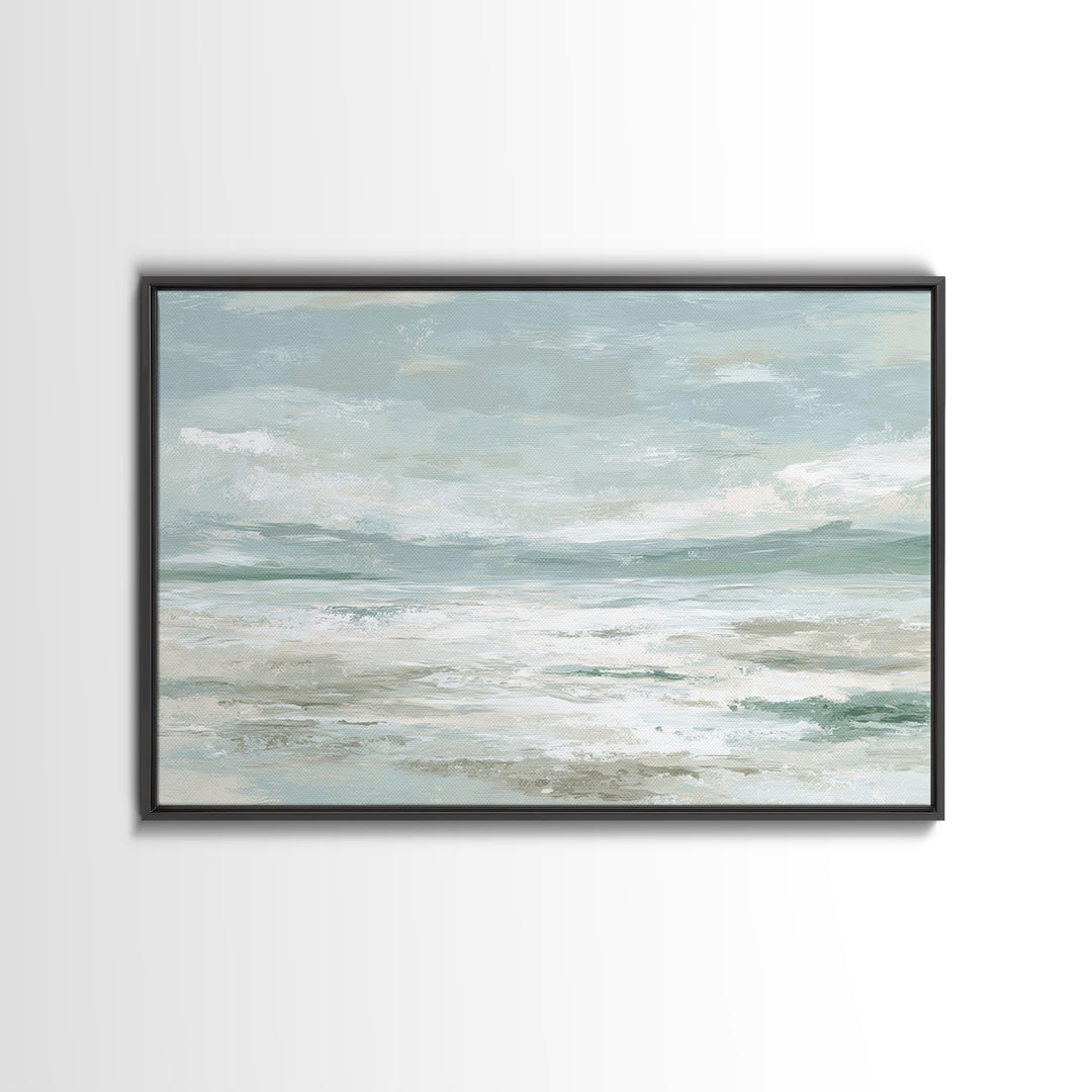 Coastal Horizon with Pale Sand and Water Canvas Print, Waiting Room Art, Digital Art Print, Waiting Room Decor, Fine Art, Calm, WRA-3x2-37