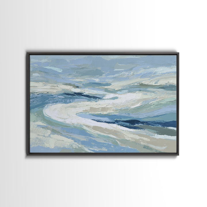 Soft Abstract Waves Framed Canvas Print, Waiting Room Art, Wall Sculpture, Waiting Room Decor, Fine Art, Calm, Dog Wall Art, WRA-3x2-6