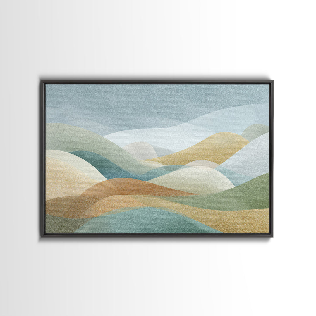 Pastel Rainbow Shapes for Pediatric Spaces Framed Canvas Print, Waiting Room Art, Bauhaus Print, Waiting Room Decor, WRA-3x2-70