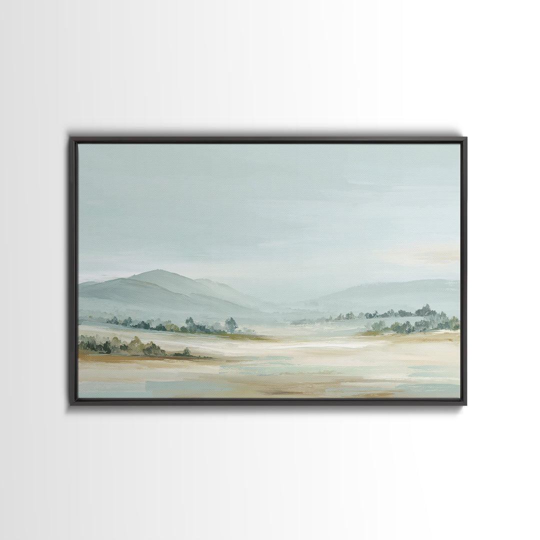 Calming Landscape with Open Sky and Gentle Framed Canvas Print, Waiting Room Art, Gallery Decor, Waiting Room Decor, Calm, WRA-3x2-77