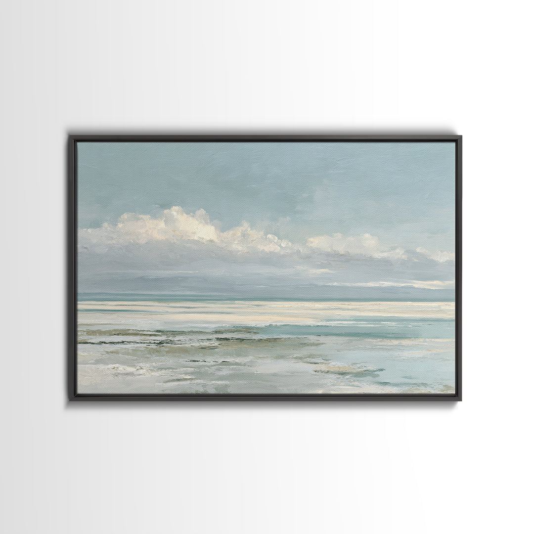 Coastal Horizon with Pale Sand and Water Canvas Print, Waiting Room Art, Dental Office Decor, Waiting Room Decor, Calm, WRA-3x2-85
