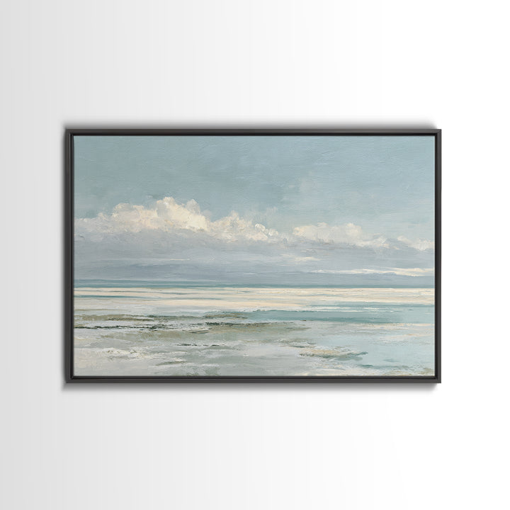 Coastal Horizon with Pale Sand and Water Canvas Print, Waiting Room Art, Dental Office Decor, Waiting Room Decor, Calm, WRA-3x2-85