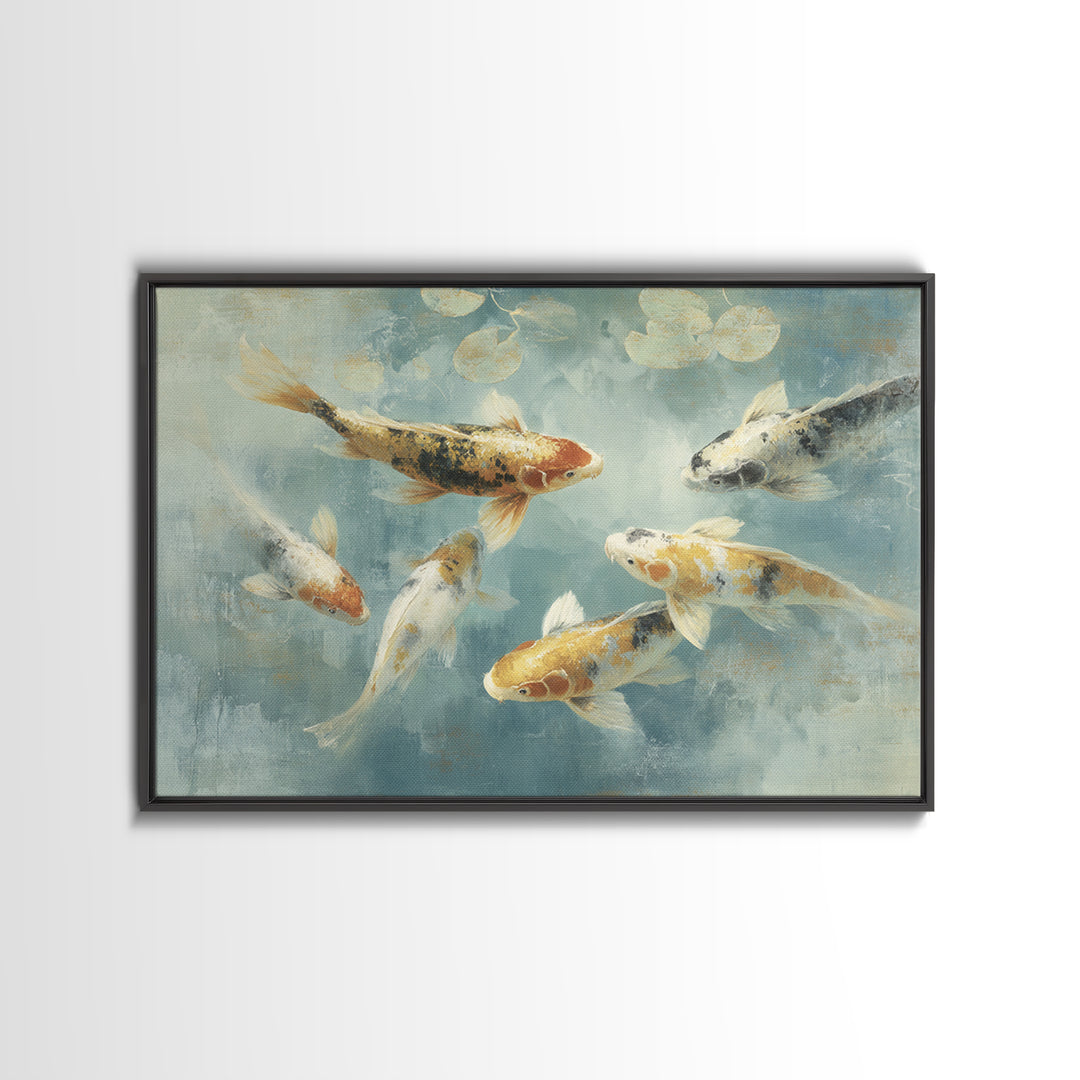 Gentle Koi Fish Canvas Print, Waiting Room Art, Digital Art Print, Waiting Room Decor, Fine Art, Calm, Fine Art Print, WRA-3x2-98