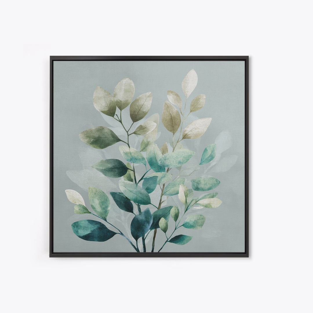 Sage Green Botanical Branch Study Canvas Print, Yoga Studio Art, Spiritual Wall Art, Yoga Studio Decor, Fine Art, Balance, YSA-1x1-17
