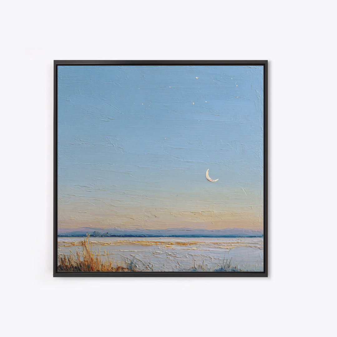 Crescent Moon and Stars Canvas Print, Yoga Studio Art, Nature Prints, Yoga Studio Decor, Fine Art, Balance, Boho Wall Hanging, YSA-1x1-18