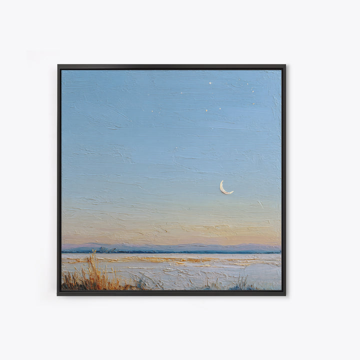 Crescent Moon and Stars Canvas Print, Yoga Studio Art, Nature Prints, Yoga Studio Decor, Fine Art, Balance, Boho Wall Hanging, YSA-1x1-18