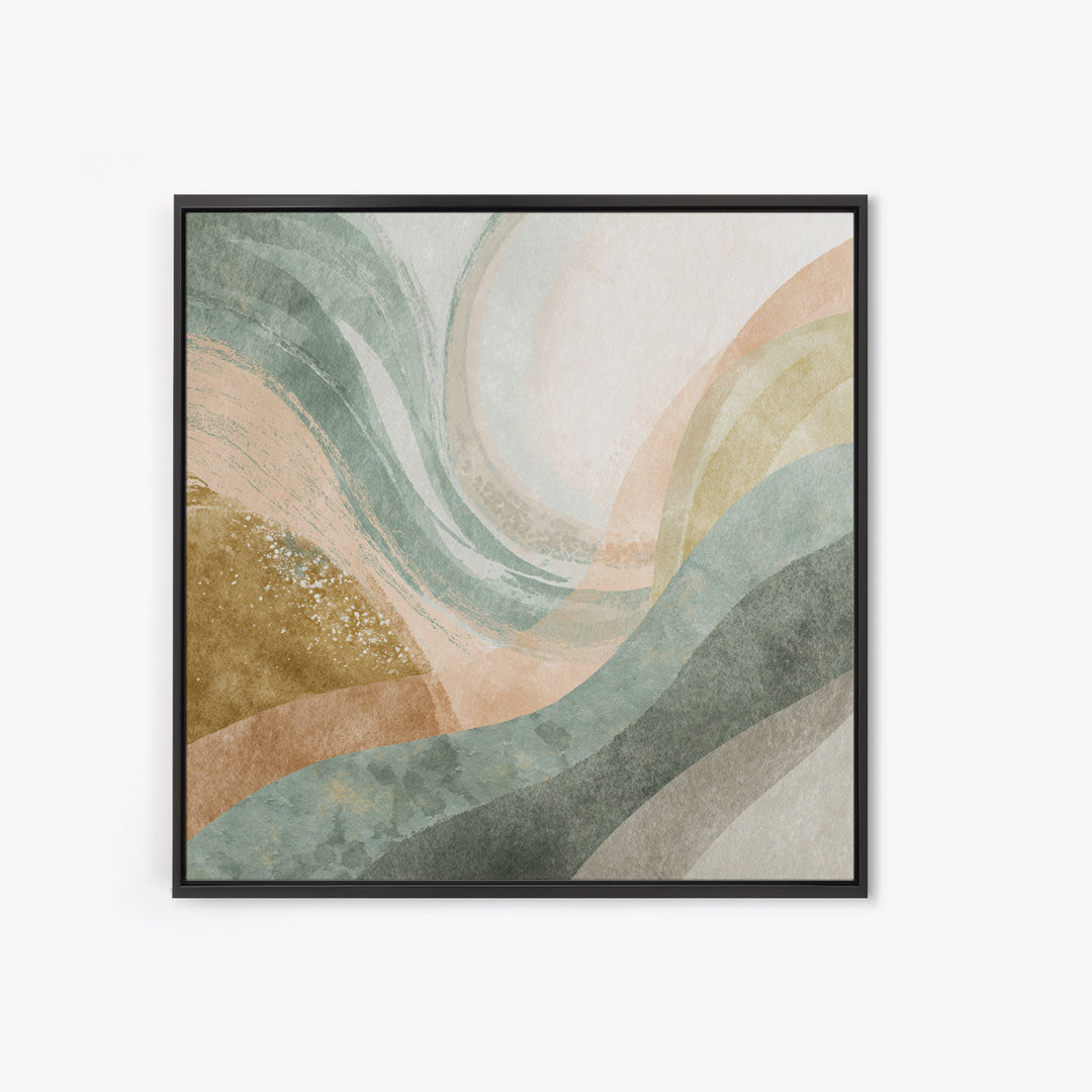 Abstract Breath Waves Framed Canvas Print, Yoga Studio Art, Modern Decor, Yoga Studio Decor, Fine Art, Balance, Art Print, YSA-1x1-79