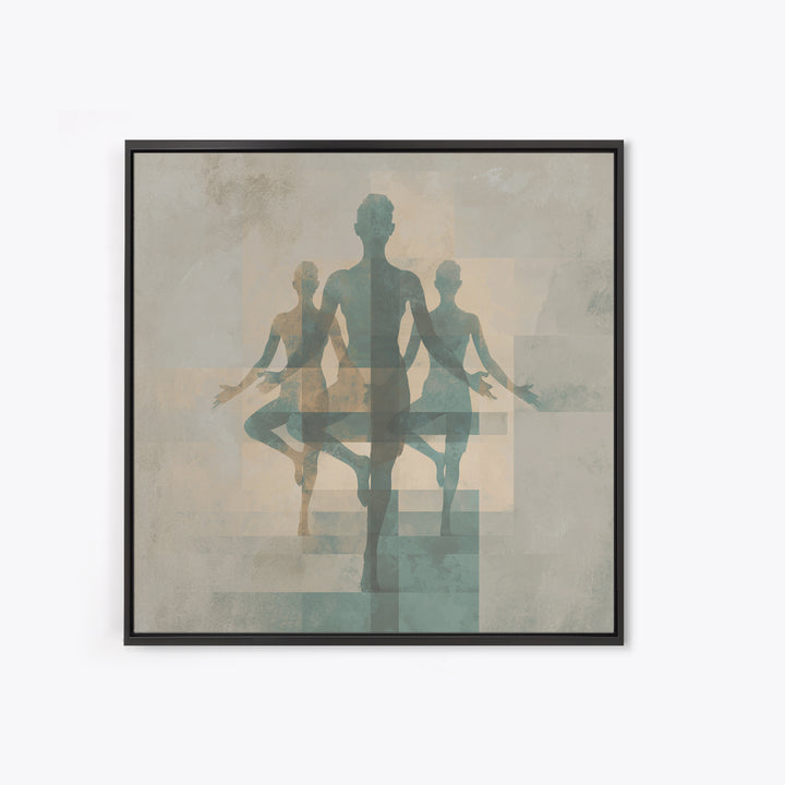 Sun Salutation Silhouette Sequence Without Text Canvas Print, Yoga Studio Art, Wall Art Print, Yoga Studio Decor, Balance, YSA-1x1-8