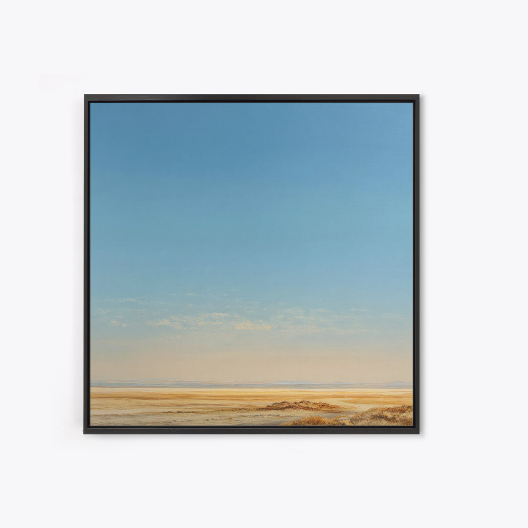 Peaceful Desert Horizon Framed Canvas Print, Yoga Studio Art, Feminine Wall Art, Yoga Studio Decor, Fine Art, Balance, YSA-1x1-84
