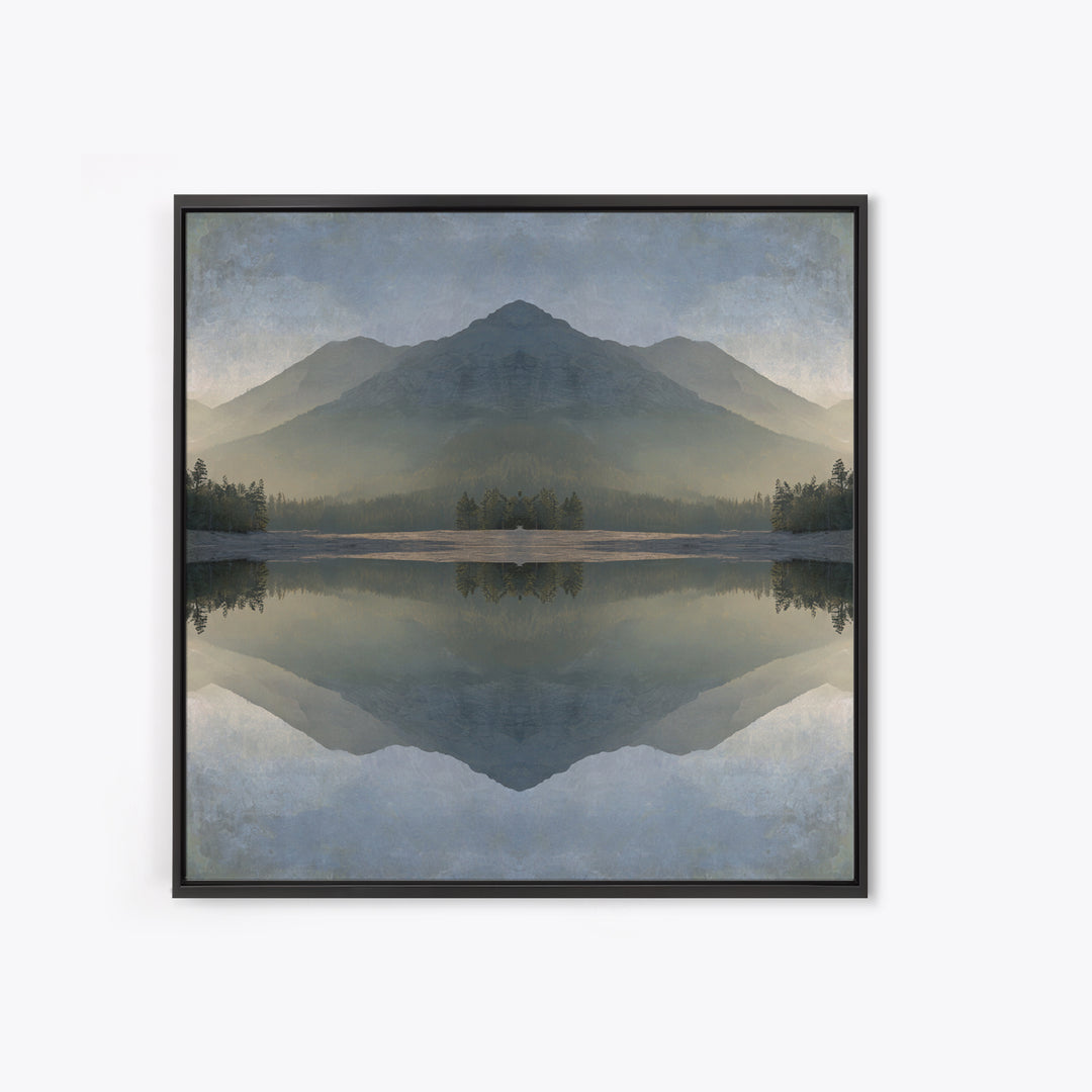 Sunrise Mountain Lake Reflection Canvas Print, Yoga Studio Art, Southwest Decor, Yoga Studio Decor, Fine Art, Balance, YSA-1x1-92