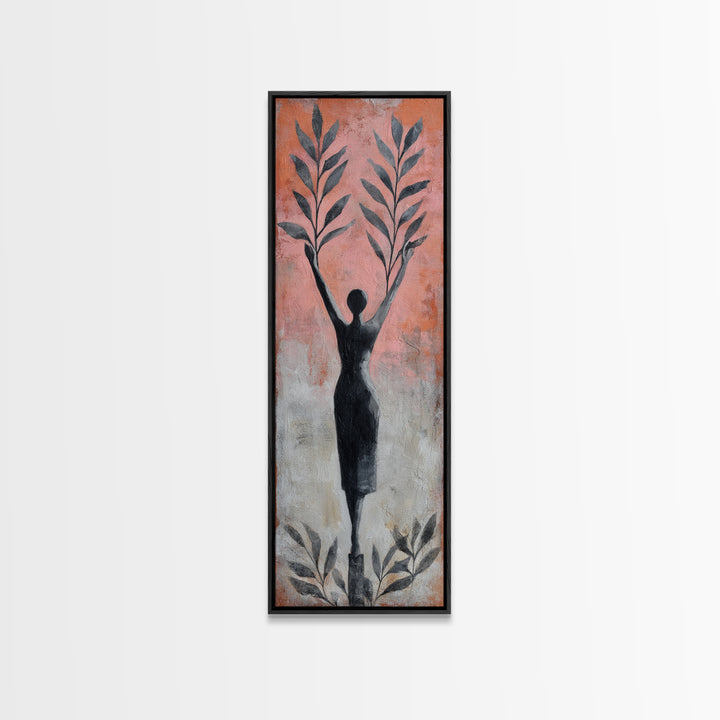 Tree Pose Figure Canvas Print, Yoga Studio Art, Zen Home Decor, Yoga Studio Decor, Oil Painting, Balance, Room Decor, YSA-1x3-42