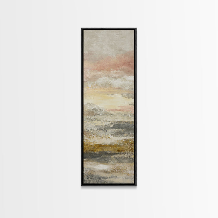 Mandala in Soft Earth Tones Framed Canvas Print, Yoga Studio Art, Boho Decor, Yoga Studio Decor, Oil Painting, Balance, YSA-1x3-45