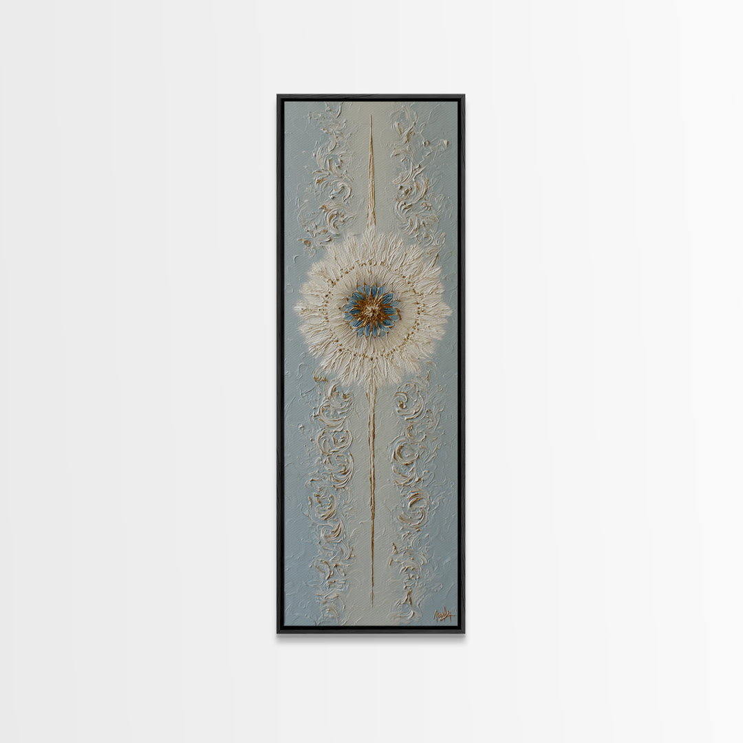 Mandala in Soft Earth Tones Framed Canvas Print, Yoga Studio Art, Boho Decor, Yoga Studio Decor, Oil Painting, Balance, YSA-1x3-69