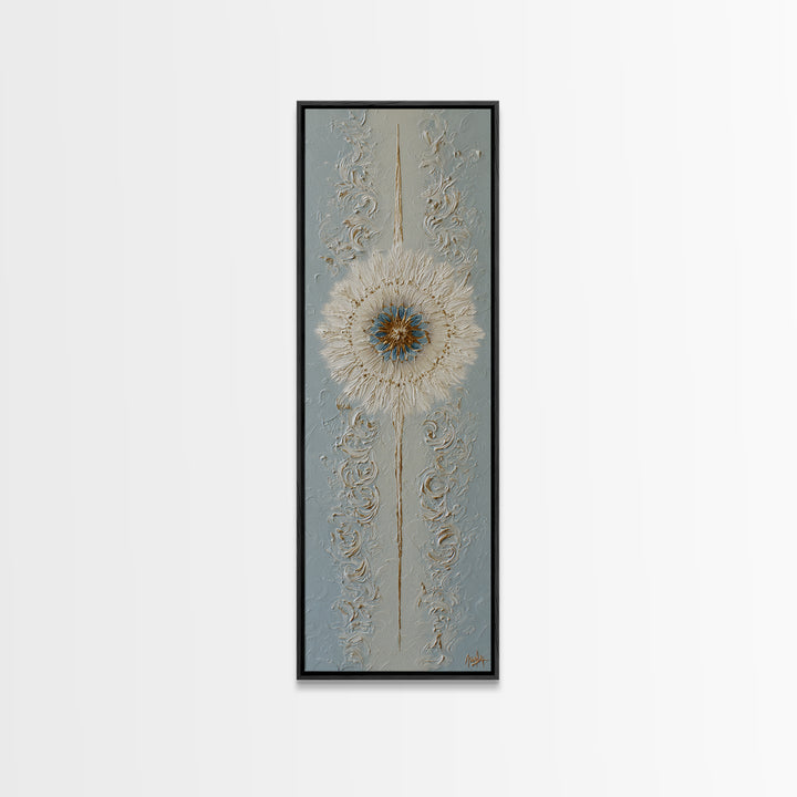 Mandala in Soft Earth Tones Framed Canvas Print, Yoga Studio Art, Boho Decor, Yoga Studio Decor, Oil Painting, Balance, YSA-1x3-69