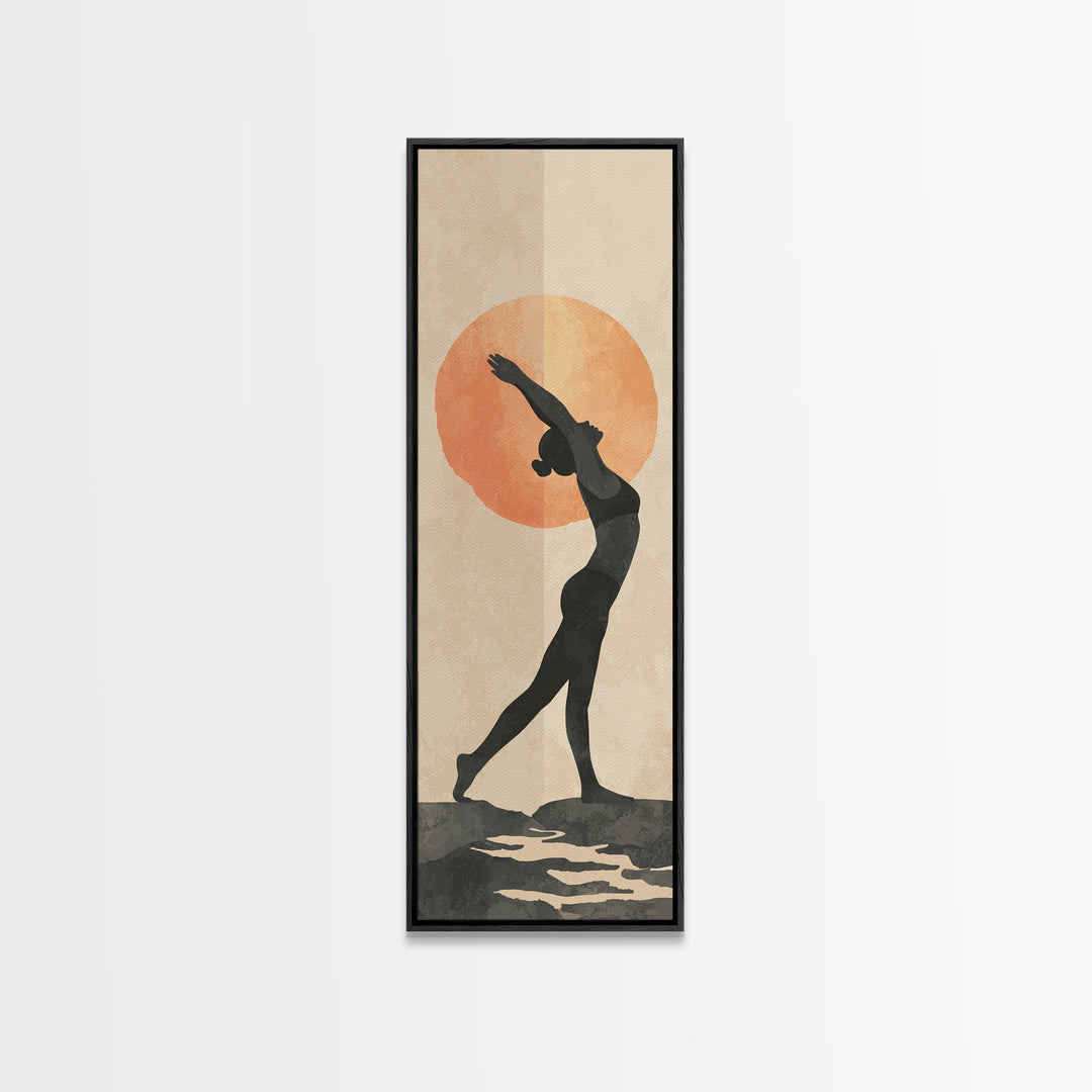 Sun Salutation Silhouette Sequence Without Text Canvas Print, Yoga Studio Art, Nature Prints, Yoga Studio Decor, Balance, YSA-1x3-92