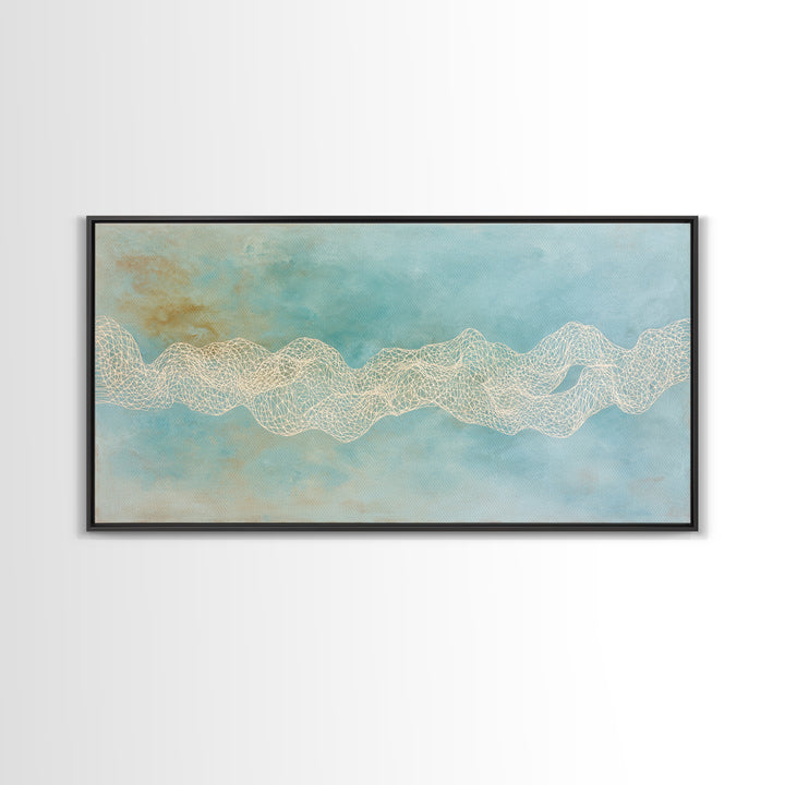 Abstract Breath Waves Framed Canvas Print, Yoga Studio Art, Minimalist Wall Art, Yoga Studio Decor, Fine Art, Balance, YSA-2x1-3