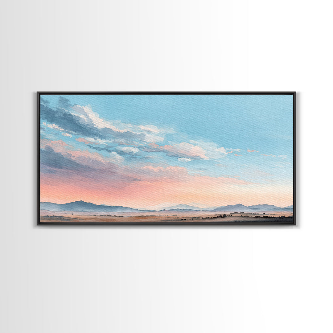 Peaceful Desert Horizon Canvas Print, Yoga Studio Art, Contemporary Art, Yoga Studio Decor, Balance, African American Art, YSA-2x1-32